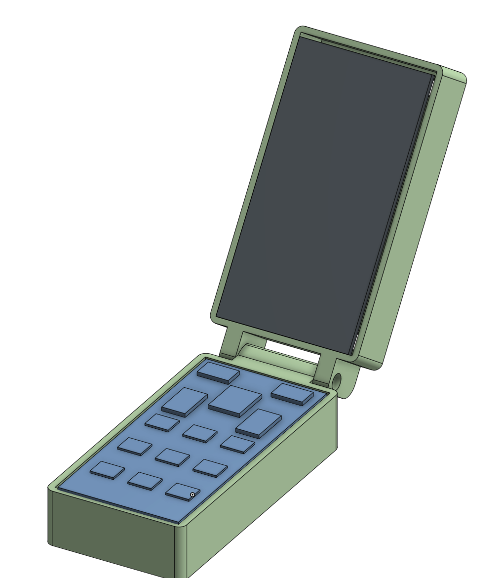 MistPhone CAD render - Onshape flip e-paper design