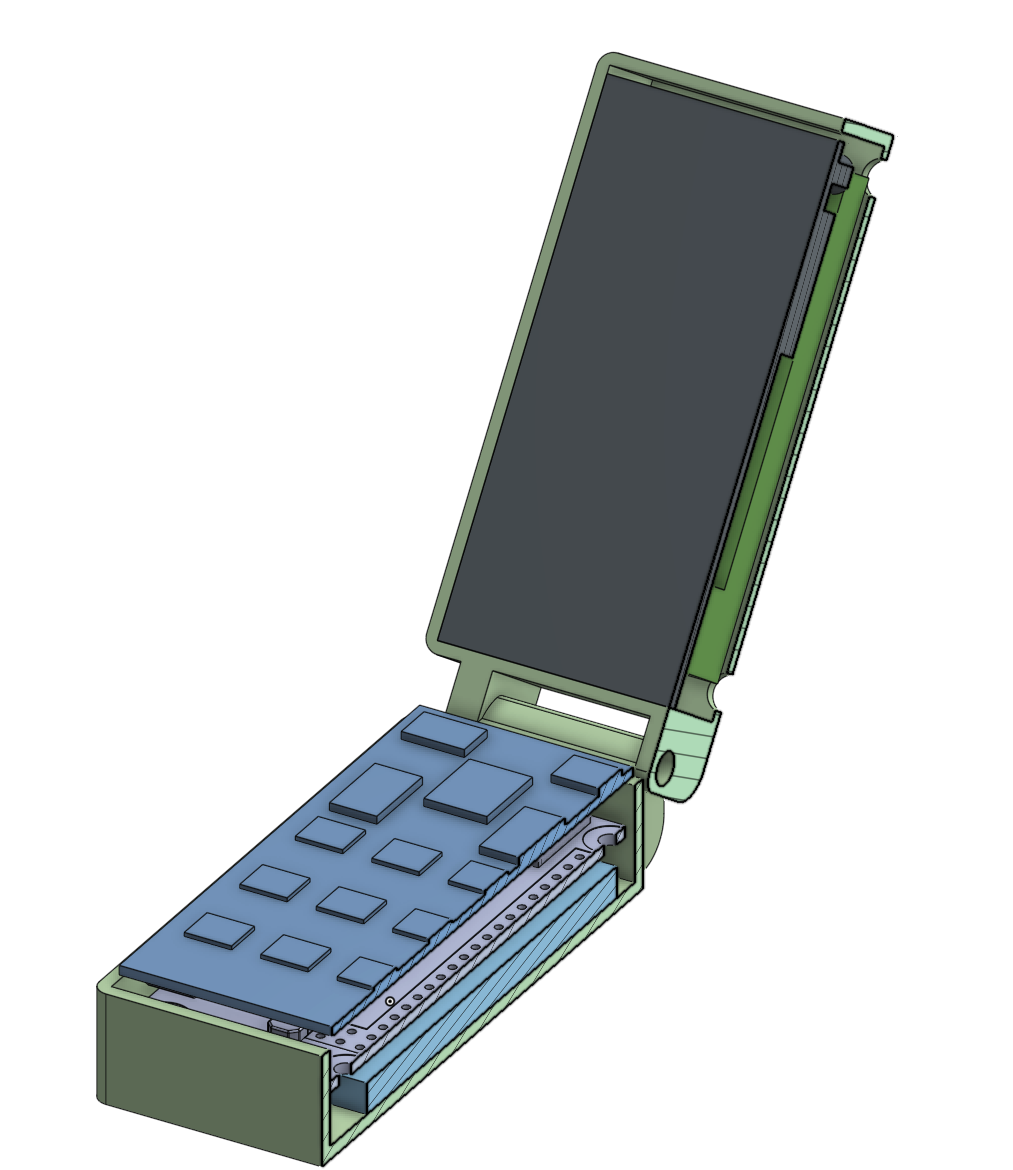 MistPhone cutaway internal layout - e-paper & LoRa module